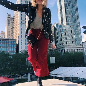 Red Abercrombie Corduroy Flare Pats